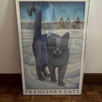 cute framed cat poster
