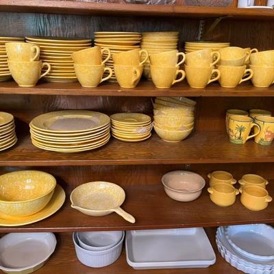 Caughley yellow English stoneware for Tiffany and Co--10 place settings