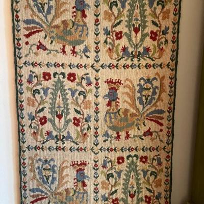 vintage needlepoint wall hanging
