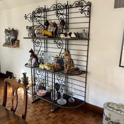 great iron and brass baker's rack