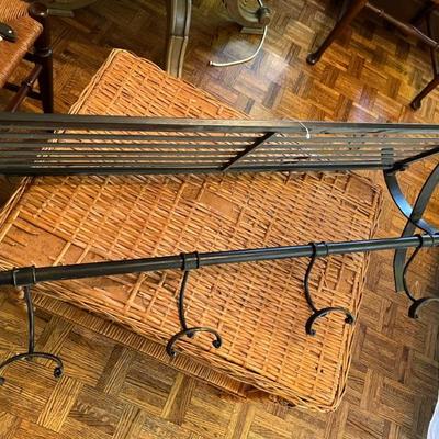 iron shelf with hooks