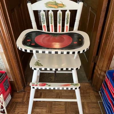 hand-painted decorative high chair