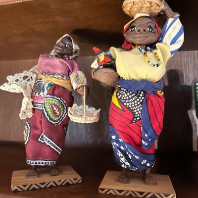 dollsâ€”ethnic, Native American, folk art, Labrador tea dolls, Afro-Caribbean
