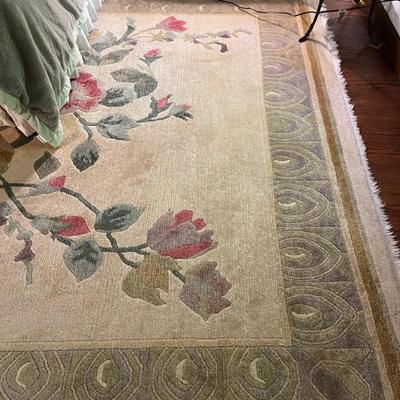 beautiful Chinese rug with roses, 11x13