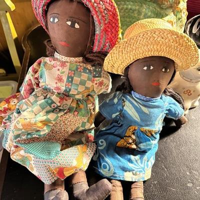 dollsâ€”ethnic, Native American, folk art, Labrador tea dolls, Afro-Caribbean