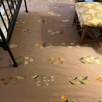 lavender and coral dhurri rug, large