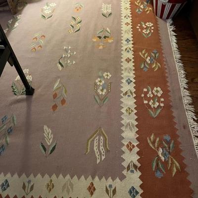 lavender and coral dhurri rug, large