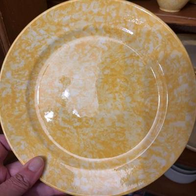 Caughley yellow English stoneware for Tiffany and Co--10 place settings