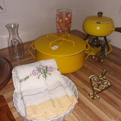 Dansk pot and vintage fondue pot