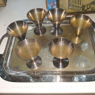 Meriden silverplate cocktail set