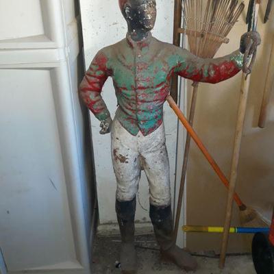 Antique Cavalier lawn jockey