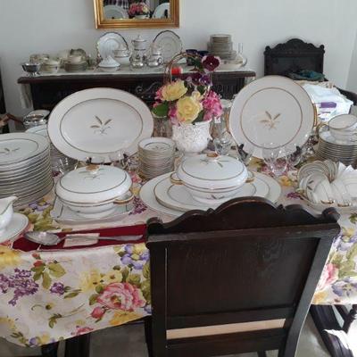 Rosenthal china and an Eastlake dining table with 6 chairs 