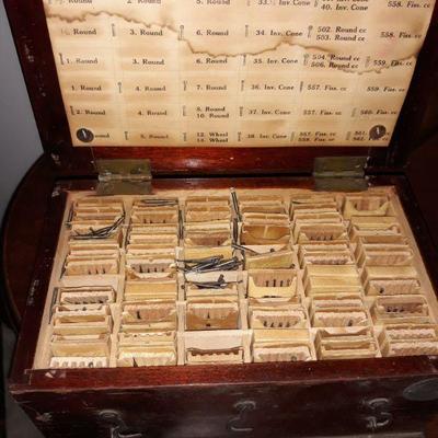 Antique dental burs in original box