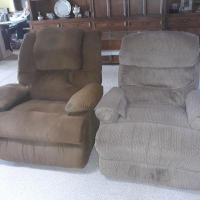 Recliners, one with massager 