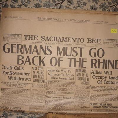 End of WWI newspaper