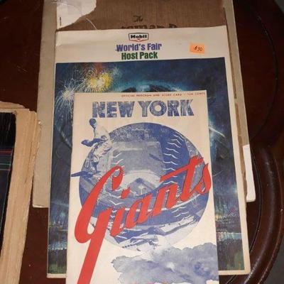 1950 NY Giants program and a host packet for the 1964 World's Fair in NYC