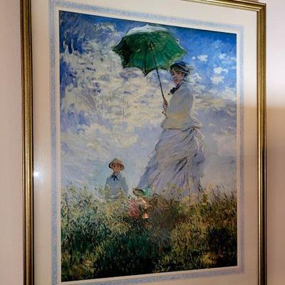 Monet Woman with Parasol Contemporary Framed Print/Poster