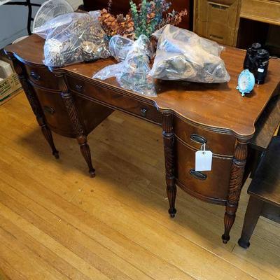 Antique Desk or Vanity; Pinecones, Driftwood, Eucalyptus