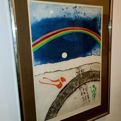 Fernando Vilchis 1932-2004 Mexico Listed Signed Color Intaglio Etching "Polish"
