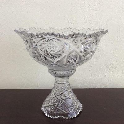 American Brilliant Period Punch Bowl on Stand