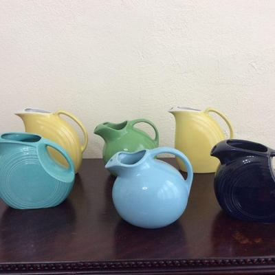 Fiesta Ware Disk Pitchers and Hall 