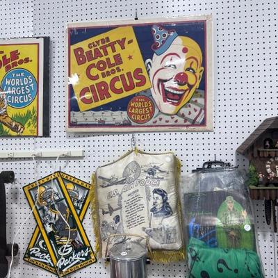 Circus Posters, Sweetheart Pillow, Autographed Packer Items