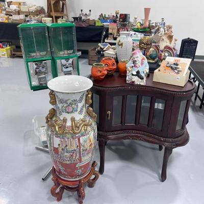 Candy Machine, Asian Vase with Stand, Kidney Side Table, Antique Porcelain, Vintage Halloween Candy Paper Mache