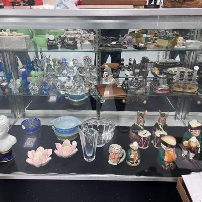 Paper Weights, Royal Doulton Figures, Banks, Toby Mugs, Crystal Collectibles, Figures, Perfume Bottles