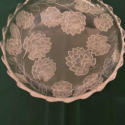 Chrysanthemum Print Glass Plate