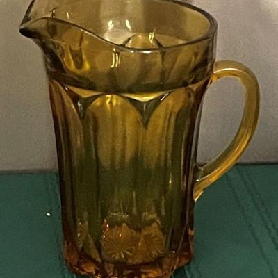Vintage Fairfield Pattern Amber Glass Pitcher