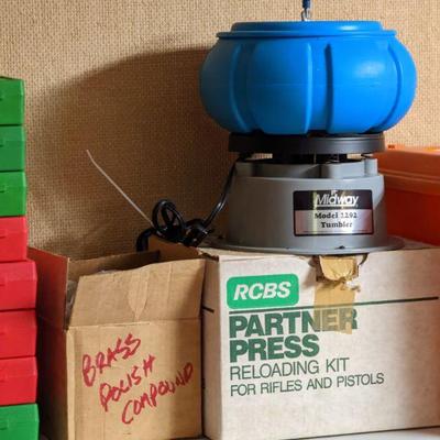 Tons of reloading equipment- even some bags of primers and 