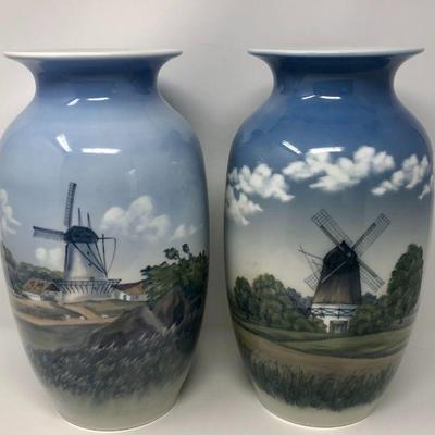 Pair Royal Copenhagen Antique Vases