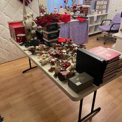 Christmas decor and cookbooks