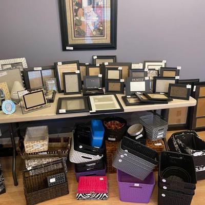 Picture frames and storage baskets
