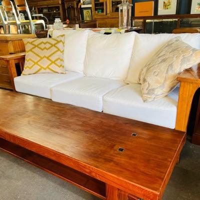 Japanese Style Hardwood Coffee Table Bench - Arts and Crafts Sofa