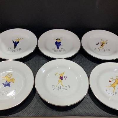 Pottery Barn Reindeer Plates