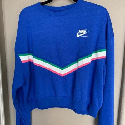 Nike Heritage Fleece Crew in Game Royal/White  large