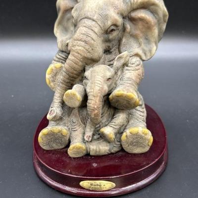 Ruby Collection Mama & Baby Elephant Figurine