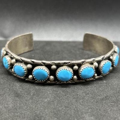 Sterling & Turquoise Cuff Bracelet, Total Weight