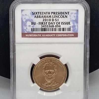Sixteenth President Abraham Lincoln 2010 D $1 BU