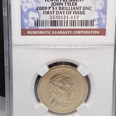 2009 - P $1 Brilliant Uncirculated First Day Of
Issue John Tyler $1 Presidential Dollar Coin