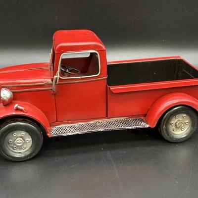 Large Old Timer Red Metal Truck Model is 12x6