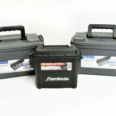 3 Plastic Ammo Boxes