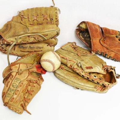 Vtg Rudy York/Pittsburgh Pirates Baseball Gloves