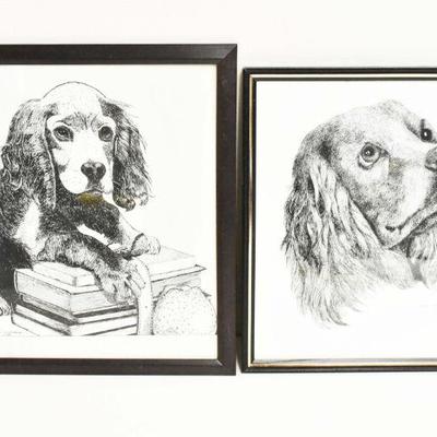 2 Original Christoffersen Dog Drawings
