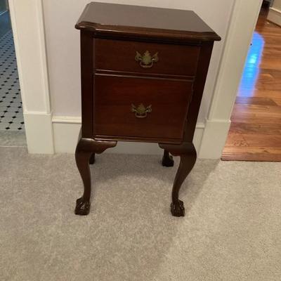 Mahogany ball & claw foot end table.