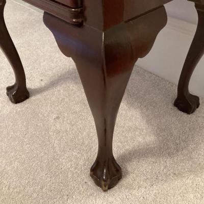 Mahogany ball & claw detail