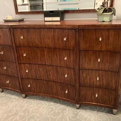 Drexel Heritage Walt Disney Signature Collection Triple Dresser and Mirror. Dresser measures 64" x 21" x 38" high.  Mirror...