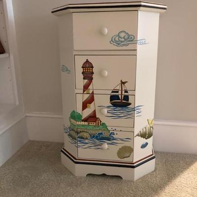 Adorable lighthouse 4 drawer cabinet.  Measures 31" x 20" x 12" deep
