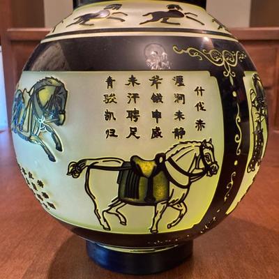 Gorgeous Chinese vase is approximately 10.5" tall x 12" round